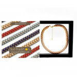 Collier evidence renaissance rouge tisse dore