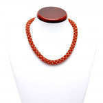 Collier renaissance perles verre rouge