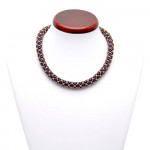 Collier evidence renaissance rouge tisse dore