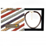 Collier evidence renaissance rouge tisse dore