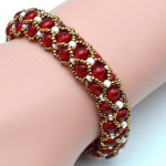 Armband glas perlen rot renaissance