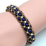 Armband met glazen kralen blauw renaissance