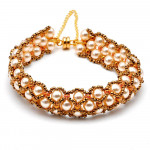 Gold glass pearl bracelet renaissance