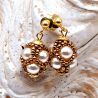 Gold glass beads earrings renaissance