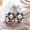 Glass beads gray earrings renaissance