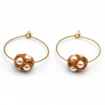 Circle gold glass beads earring renaissance