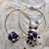 Circle beads blue glass earrings renaissance