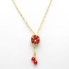 Halskette perlen rot glasperlen vergoldet gewebtes renaissance 