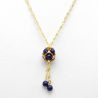 Glass blue lapis pendant beads woven golden renaissance