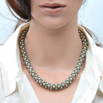 Collier verre nacre et gris