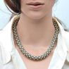 Renaissance necklace white and grey woven grey