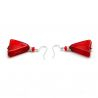 Andromeda - red triangle earrings in genuine murano glass from venice