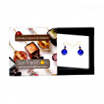 Ball bleu cobalt - boucles d'oreilles bleu bijoux en veritable verre de murano de venise