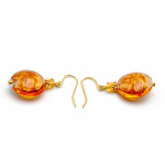 Pastiglia aurora gold - murano glass earrings jewellery genuine murano glass of venice