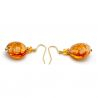 Pastiglia aurora goud - oorbellen sieraden originele murano glas van venetië