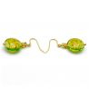 Pastiglia aurora vert anis - boucles d'oreilles vert anis bijou en veritable verre de murano de venise