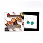 Pastiglia aurora green emerald - green emerald murano glass earrings genuine glass of venice