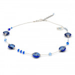 Pastiglia aurora azul marina - collar azul de cristal de murano de venecia