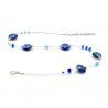 Pastiglia aurora blue navy - halsband marinblå murano glas i venedig