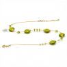 Pastiglia aurora green anise - murano glass green necklace of venice