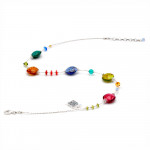 Pastiglia aurora multigekleurde - ketting van murano glas multi kleur venetië