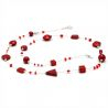Andrómeda rojo - collar choker roja de cristal de murano de venecia