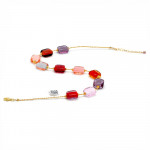 Collier multicouleur pastel en veritable verre de murano