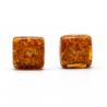 Manchetknopen amber en goud avventurine in originele murano glas uit venetië