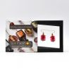 Schissa pastel rood - oorbellen rode juweel originele murano glas
