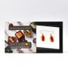 Schissa pastel amber red - amber red murano glasd earrings genuine venice glass