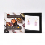 Schissa pastel rose - boucles d'oreilles rose bijou en veritable verre de murano