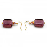 Pendientes amatista cristal de murano