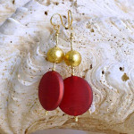 Red murano glass jawelry earrings venice