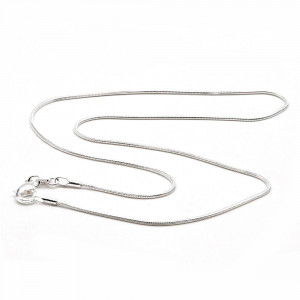 Ketting zilver mesh slang 1mm, lengte 45 cm