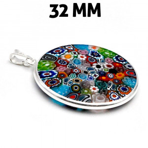 Pendentif verre de murano millefiori venise