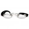Black and white murano glass earrings creoles genuine glass of venice
