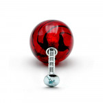 Knoppen lade en kasten rood van murano-glas