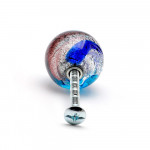 Knoppen lade en kasten blauw en zilver van murano-glas