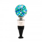 Blue murano glass wine bottle stopper