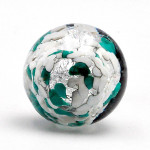 White, green and silver murano glass bottle cap