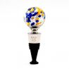 Blue, yellow and silver murano glass bottle cap