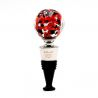 Red, black and silver murano glass bottle cap