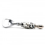 Black and white bottle opener made of murano glass