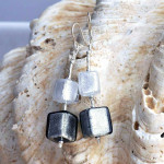 Boucles d'oreilles verre de murano argent