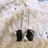 Ohrringe schwarze würfel-perlen aus murano gla