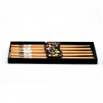 Door knives and chopsticks black spotted, murano glass