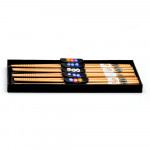 5 knives and chopsticks holders black millefiori murano glass