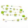 Necklace long green murano glass of venice