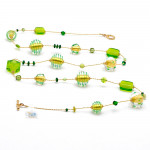 Necklace long green murano glass of venice