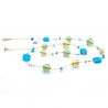 Long necklace blue murano glass of venice